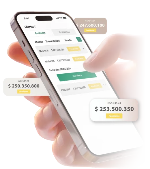 Mockup de la app Mercado Cheque